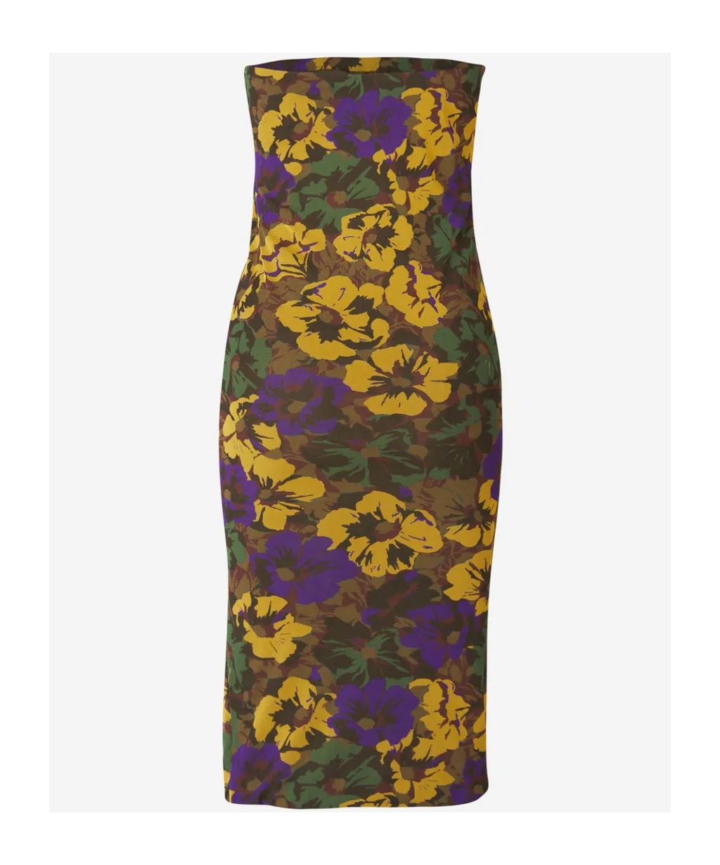 Floral-Print Tulle Midi Dress