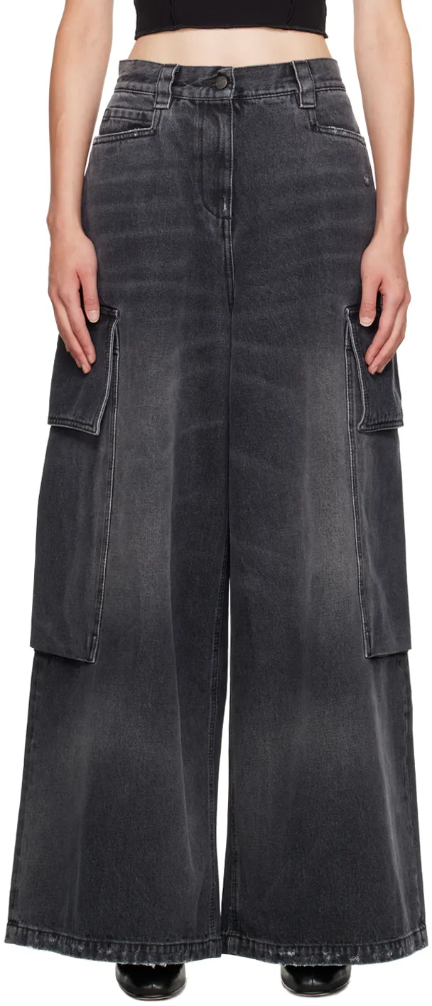 Palm Angels Wide Denim Parachute Jeans