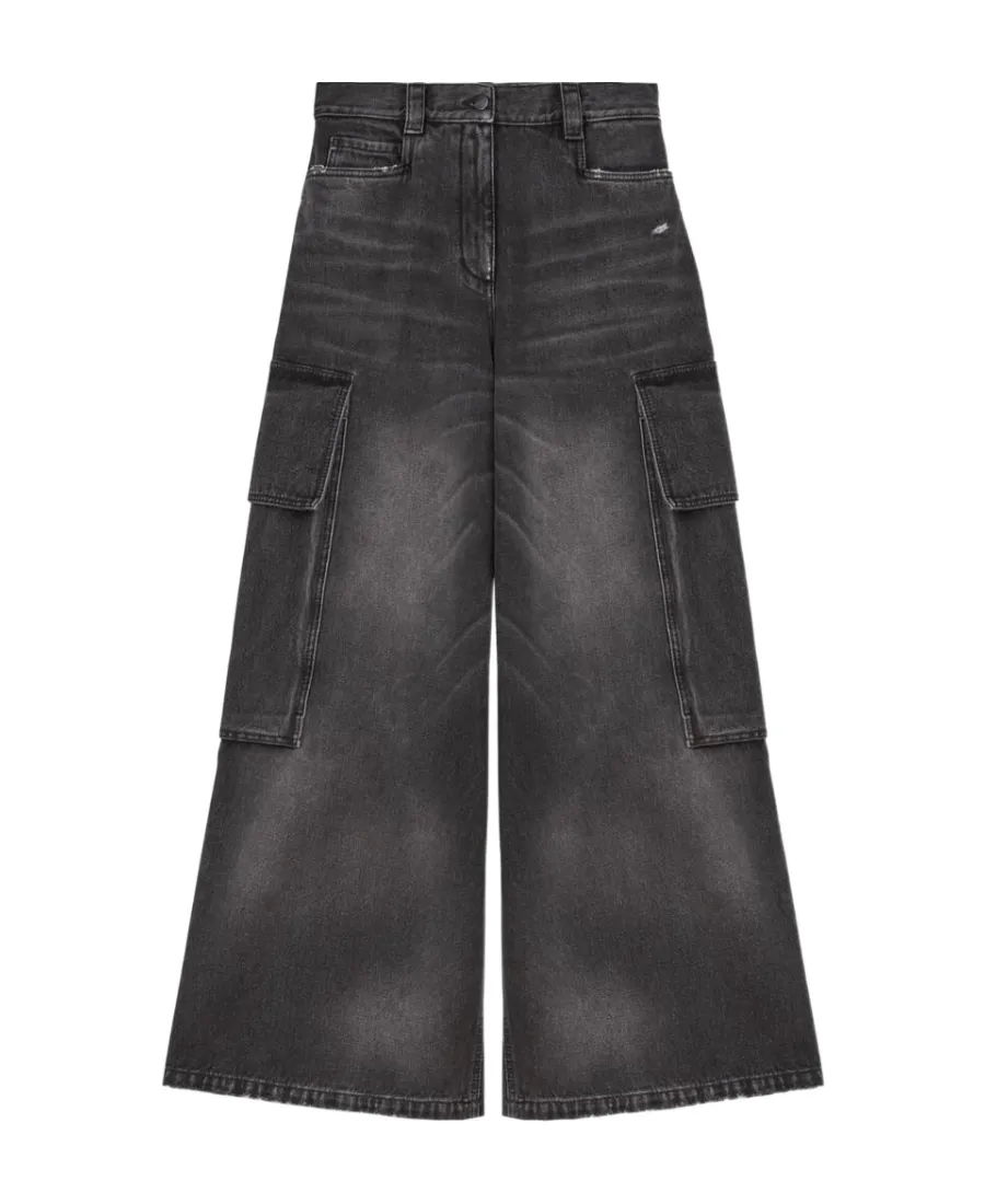 Palm Angels Wide Denim Parachute Jeans