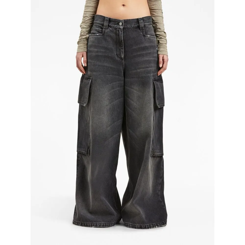 Palm Angels Wide Denim Parachute Jeans