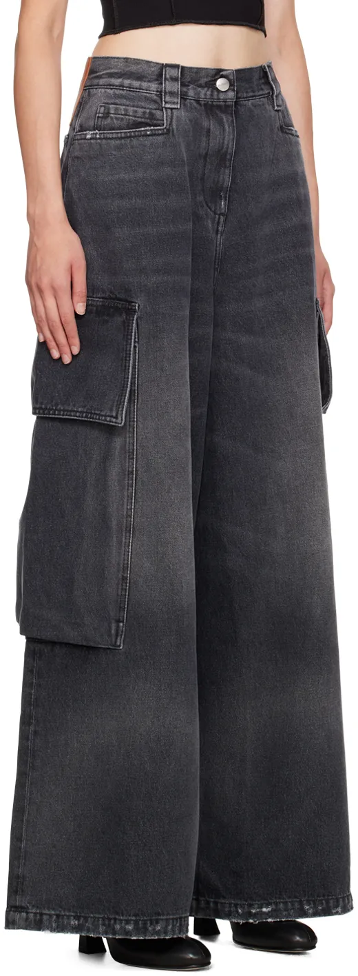 Palm Angels Wide Denim Parachute Jeans