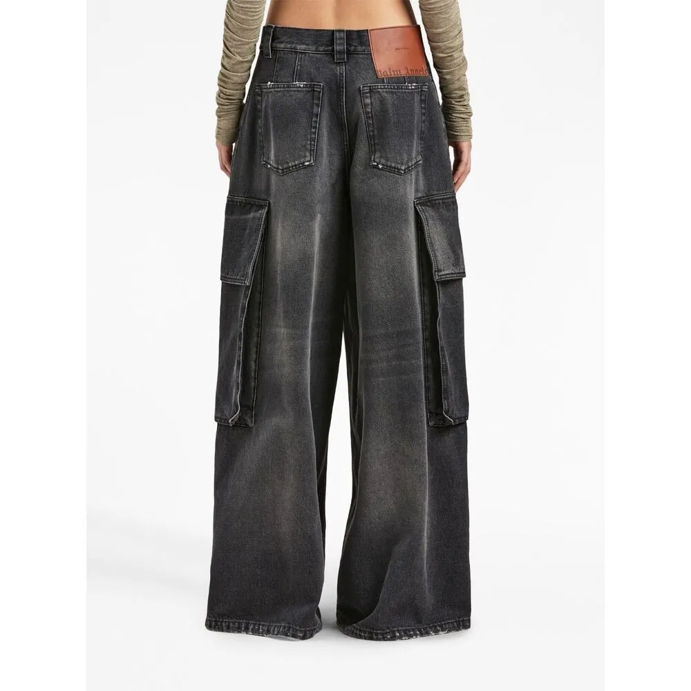 Palm Angels Wide Denim Parachute Jeans