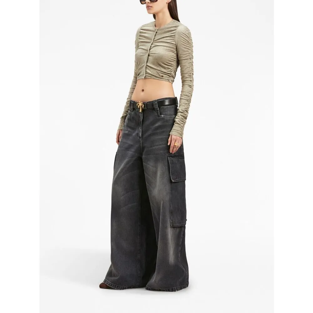 Palm Angels Wide Denim Parachute Jeans