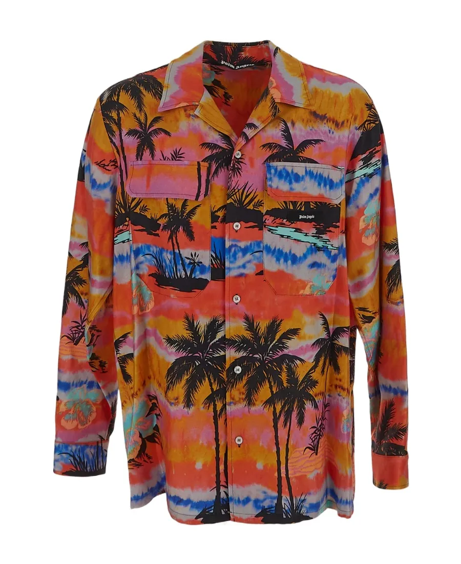 Palm Angels All-Over Palm Printed Buttoned Shirt