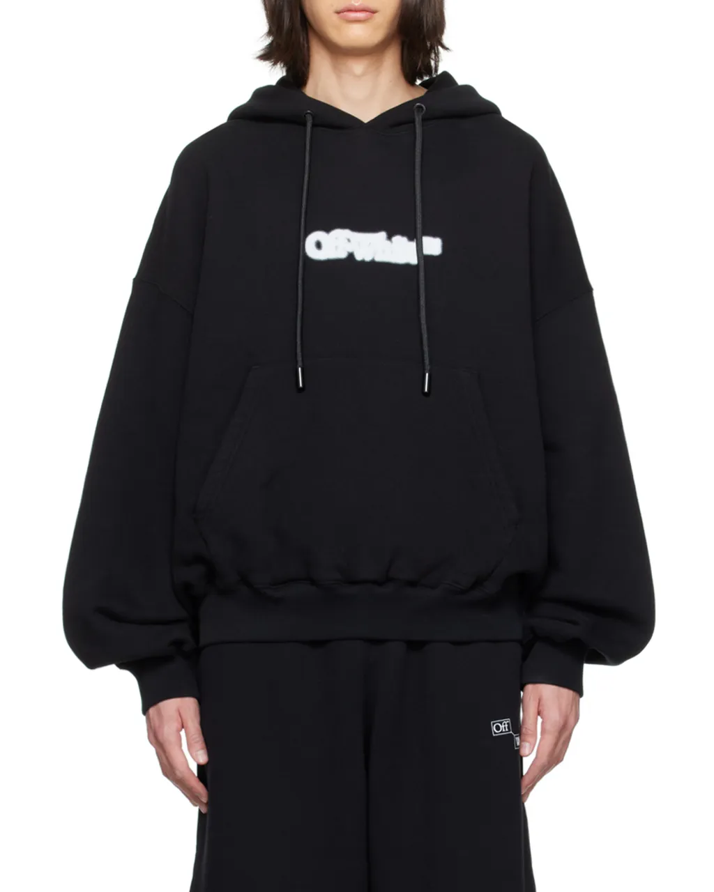 Off-White Logo Printed Long-Sleeved Hoodie