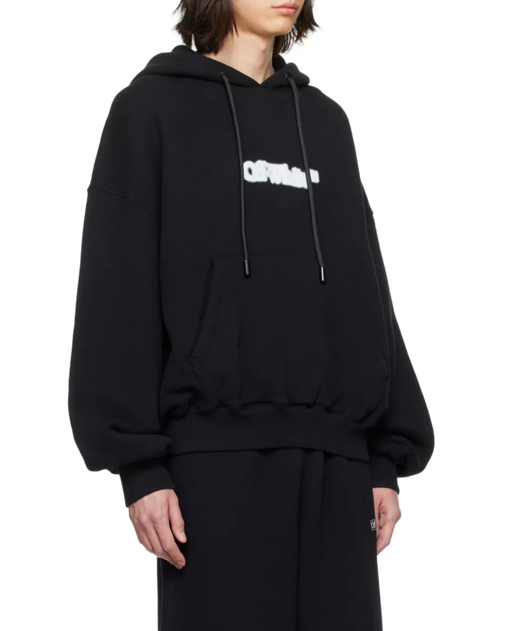 Off-White Logo Printed Long-Sleeved Hoodie