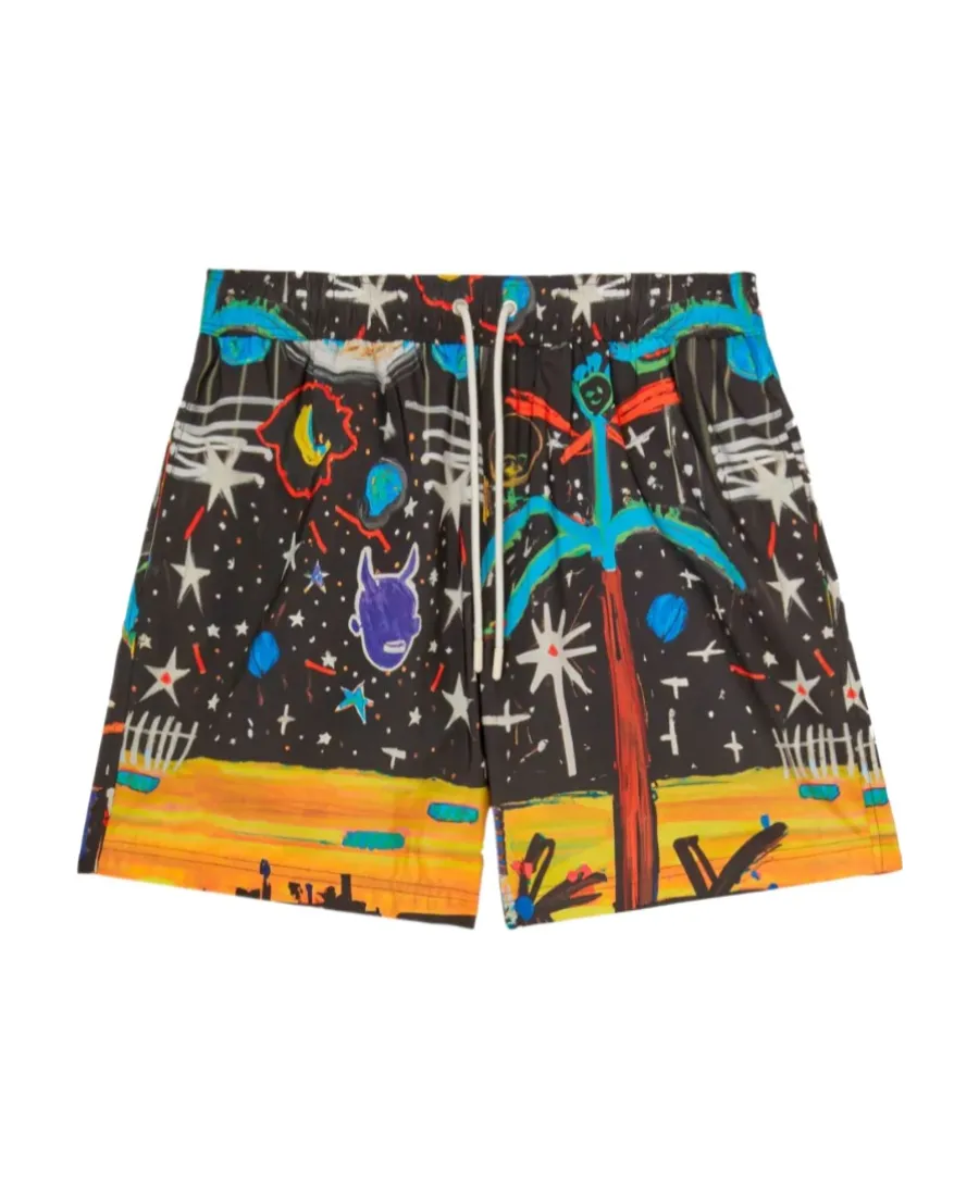Starry Night Drawstring Swim Shorts