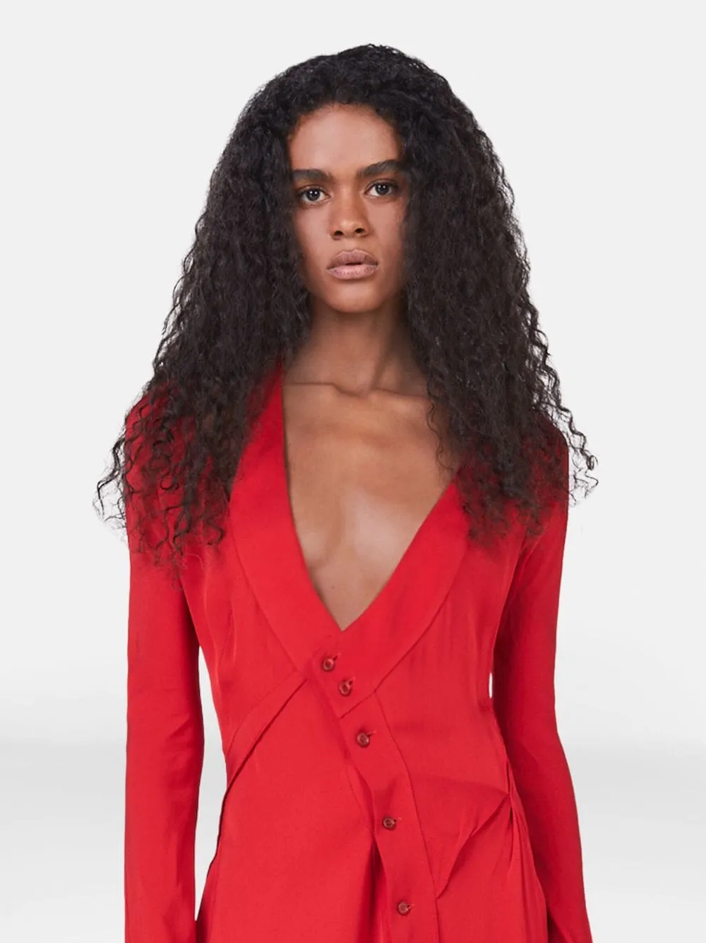 Stella Mccartney Long-Sleeved Asymmetric-Seam Cut-Out Dress