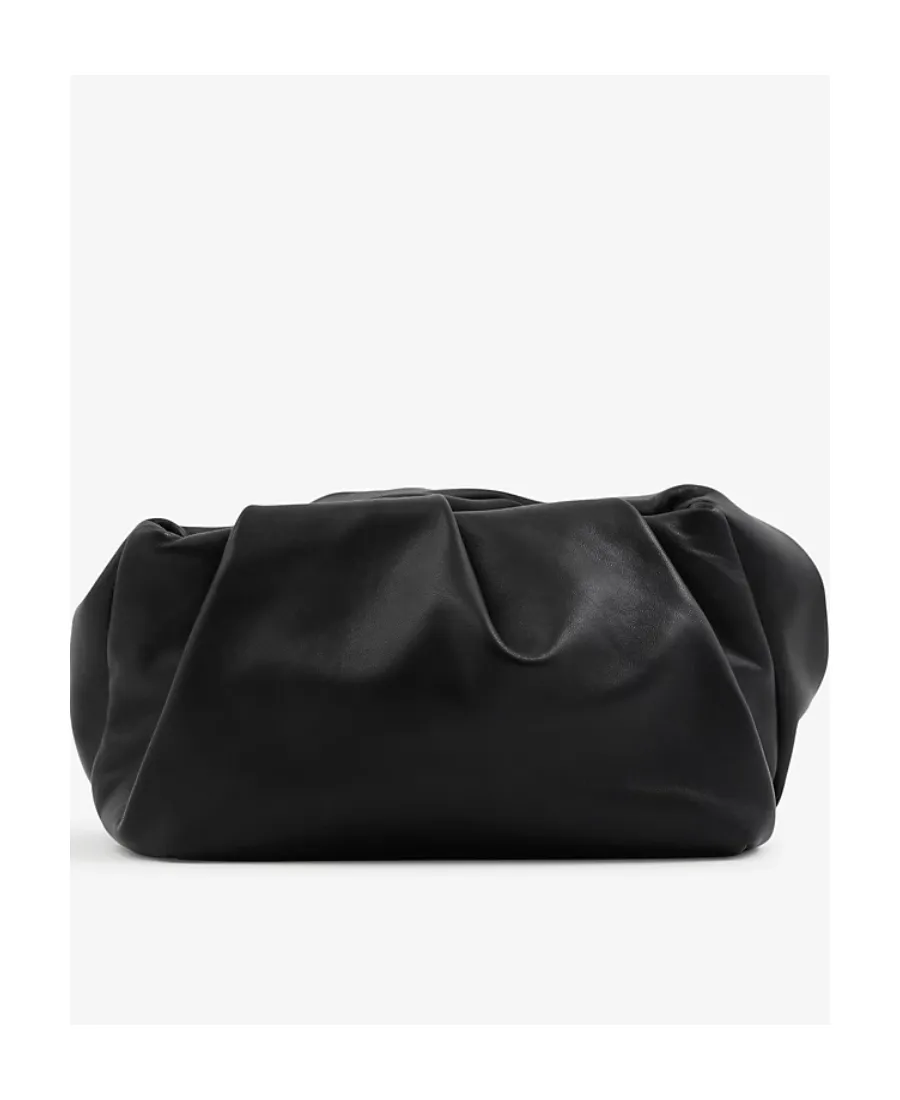Burberry Slouch-Body Ruched Clutch Bag