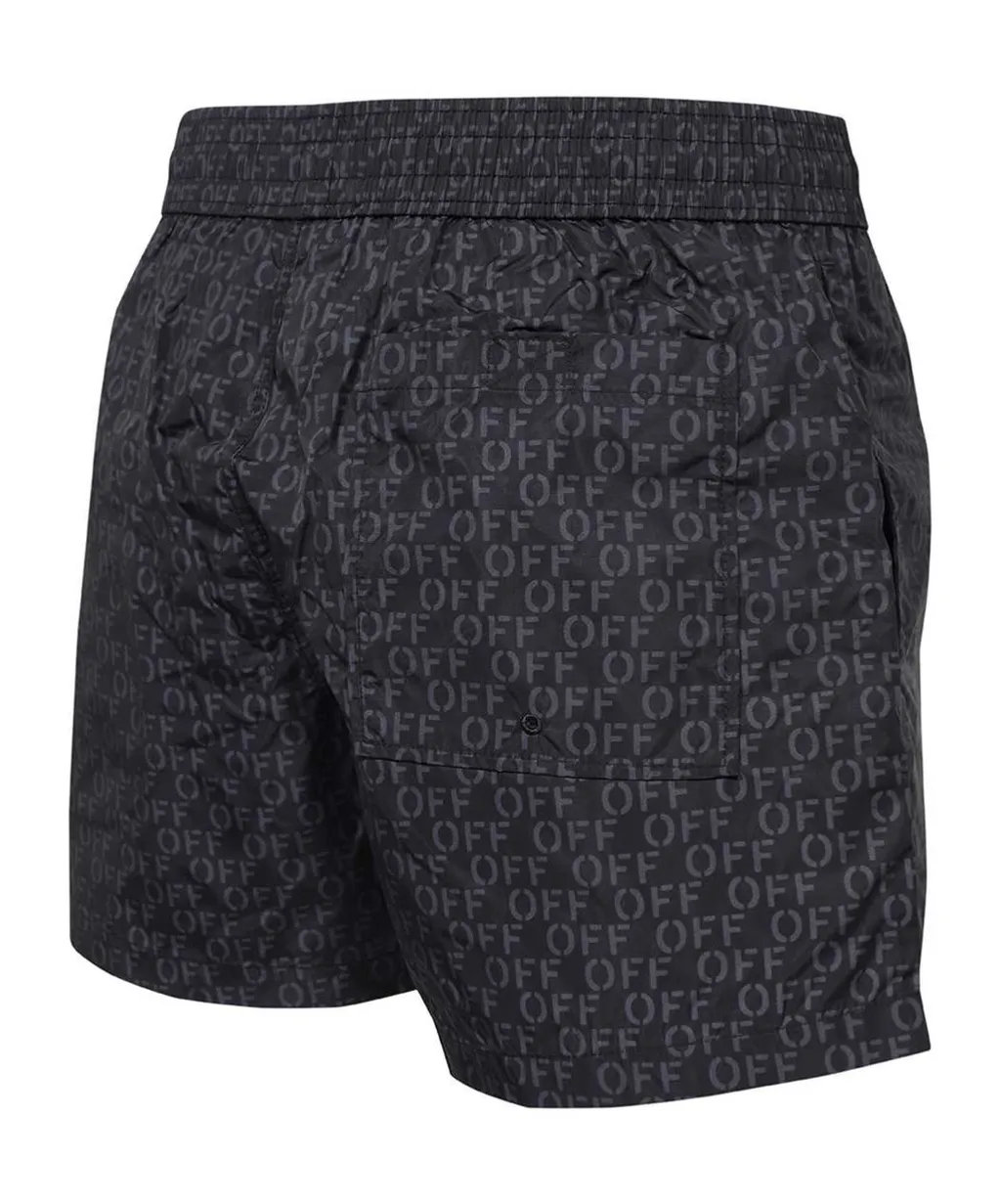 Off-White Allover Logo Printed Swim Shorts