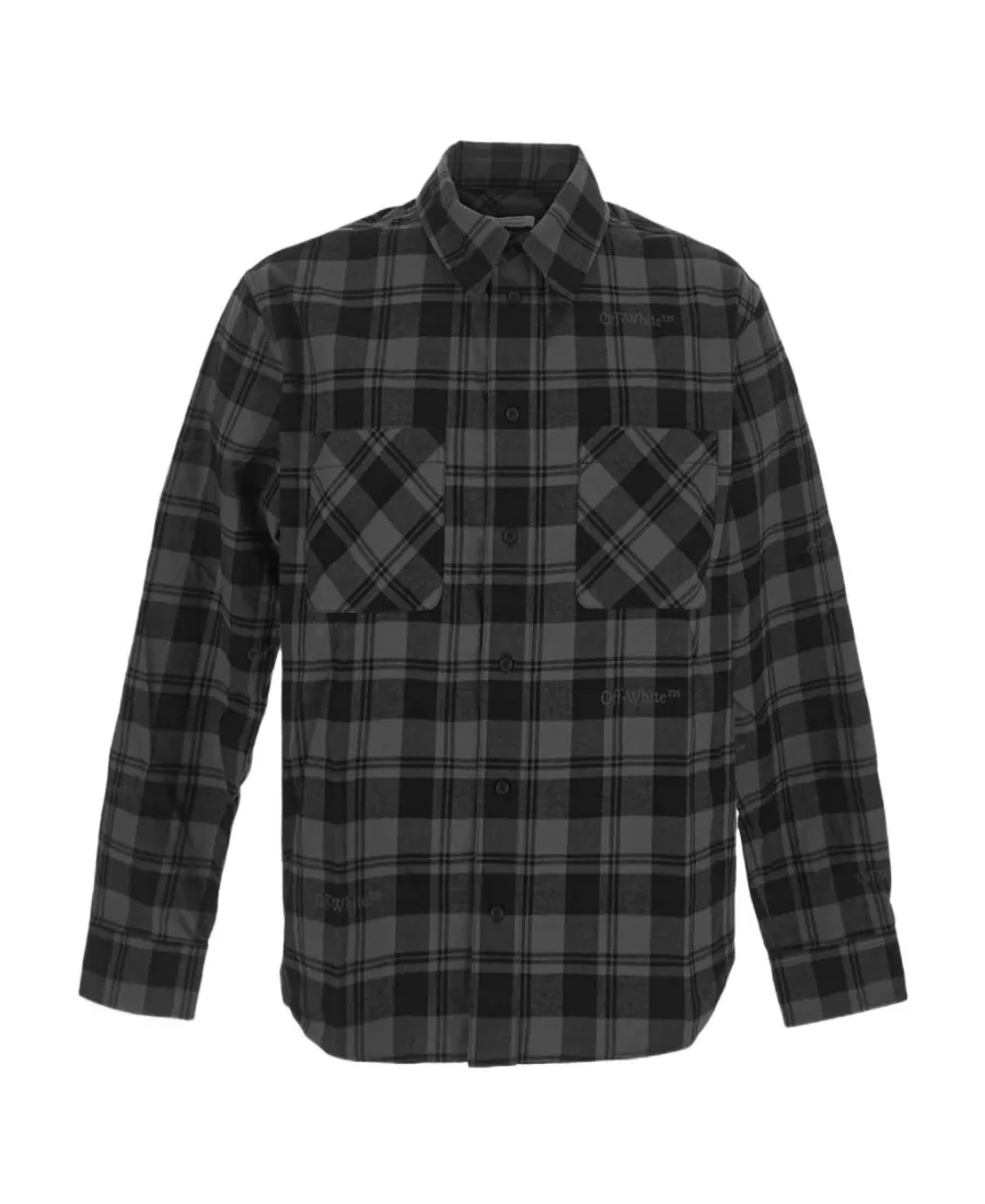 Off-White Checked Flannel Shirt