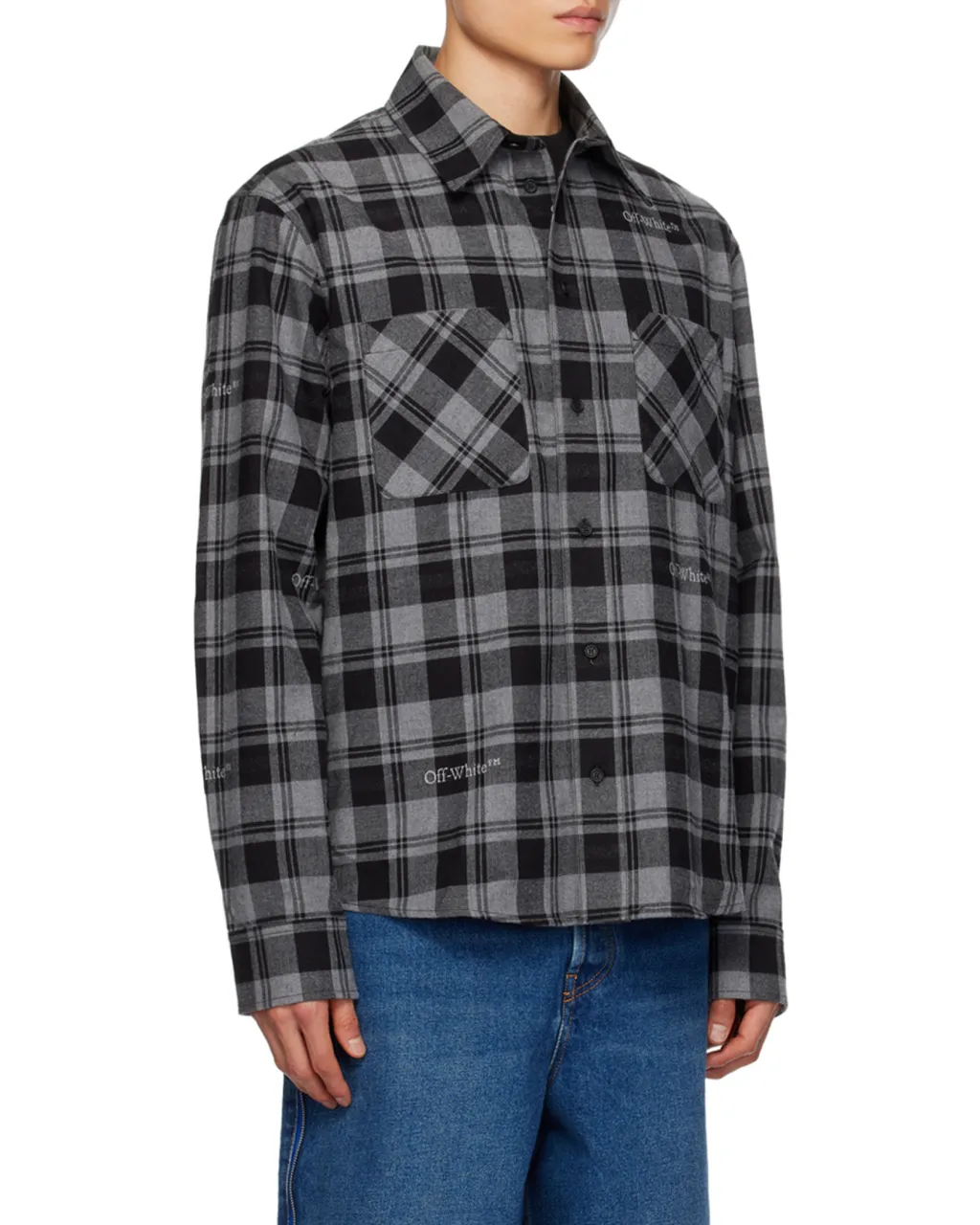 Off-White Checked Flannel Shirt