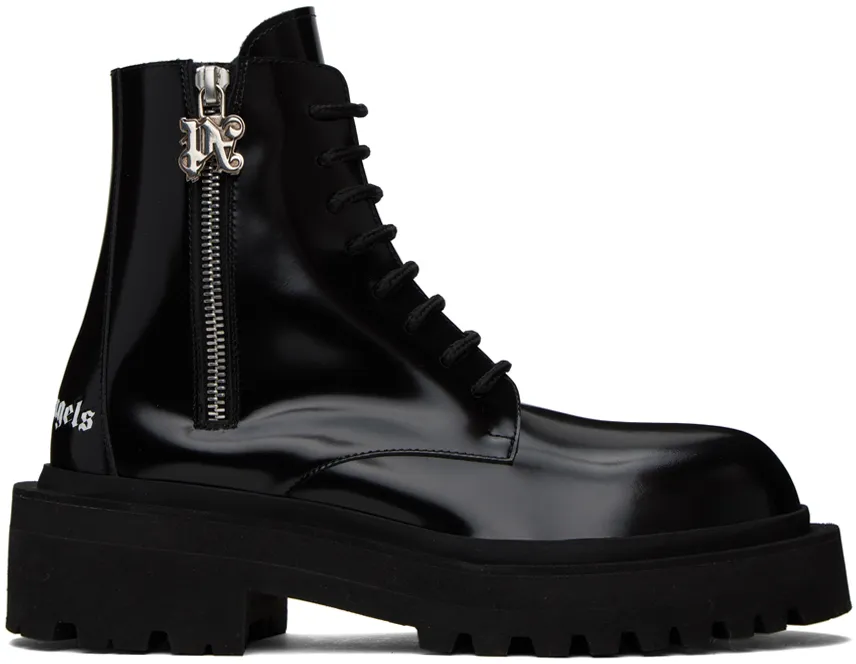 Palm Angels Logo-Printed Round Toe Boots