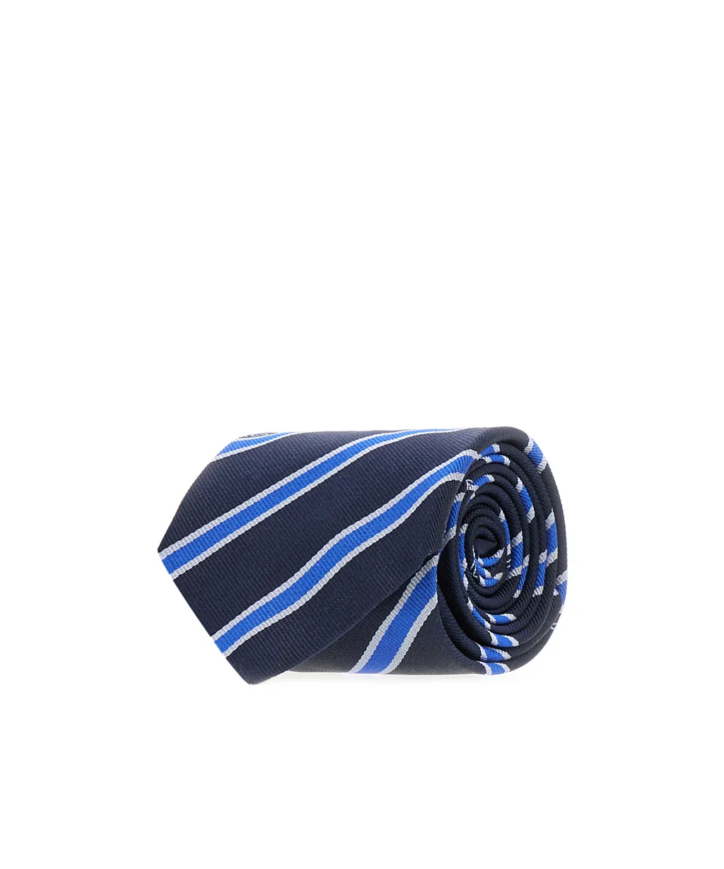 Etro Logo-Printed Pointed Tip Striped Tie