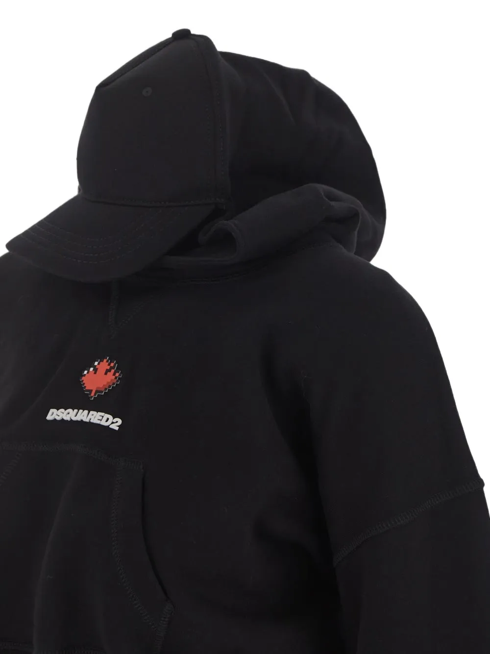 Dsquared2 Logo Printed Cropped Hoodie