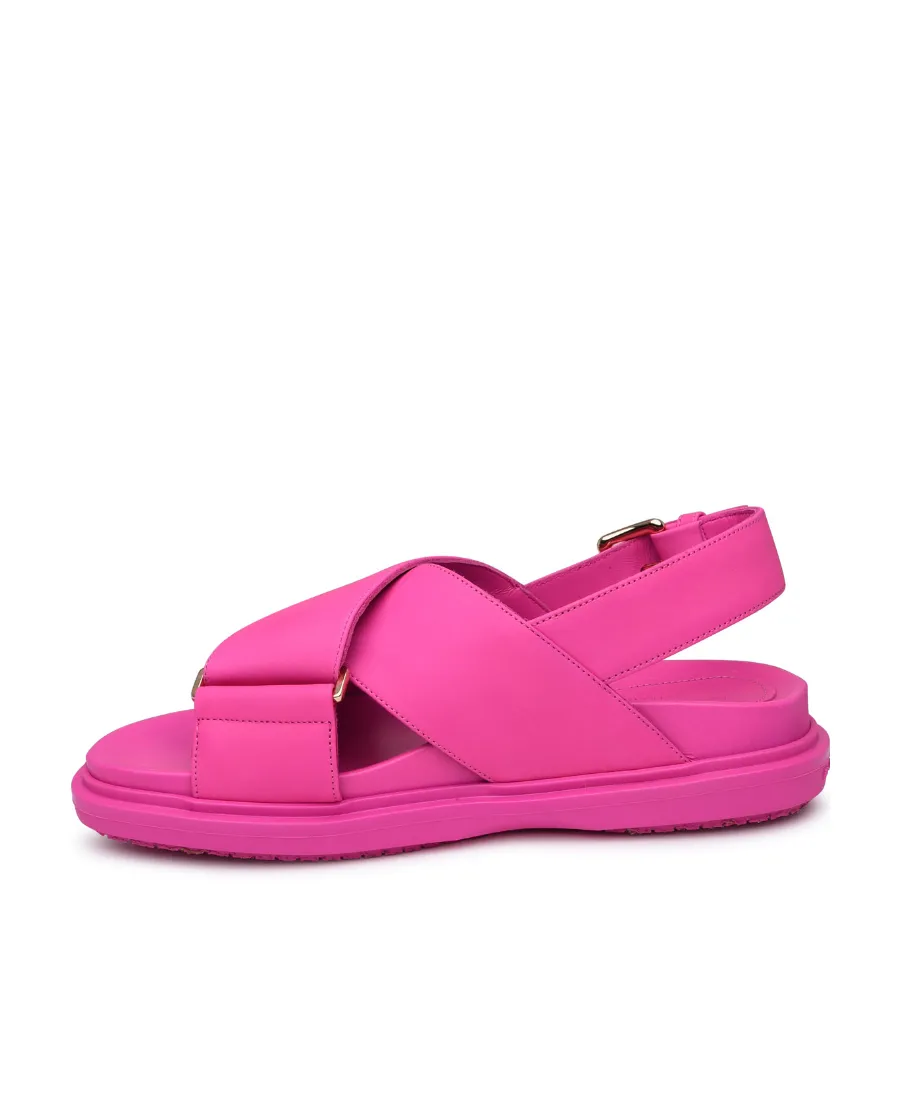 Marni Logo Embossed Buckled Sandals