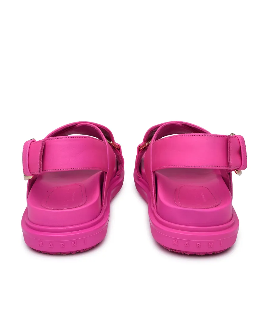 Marni Logo Embossed Buckled Sandals