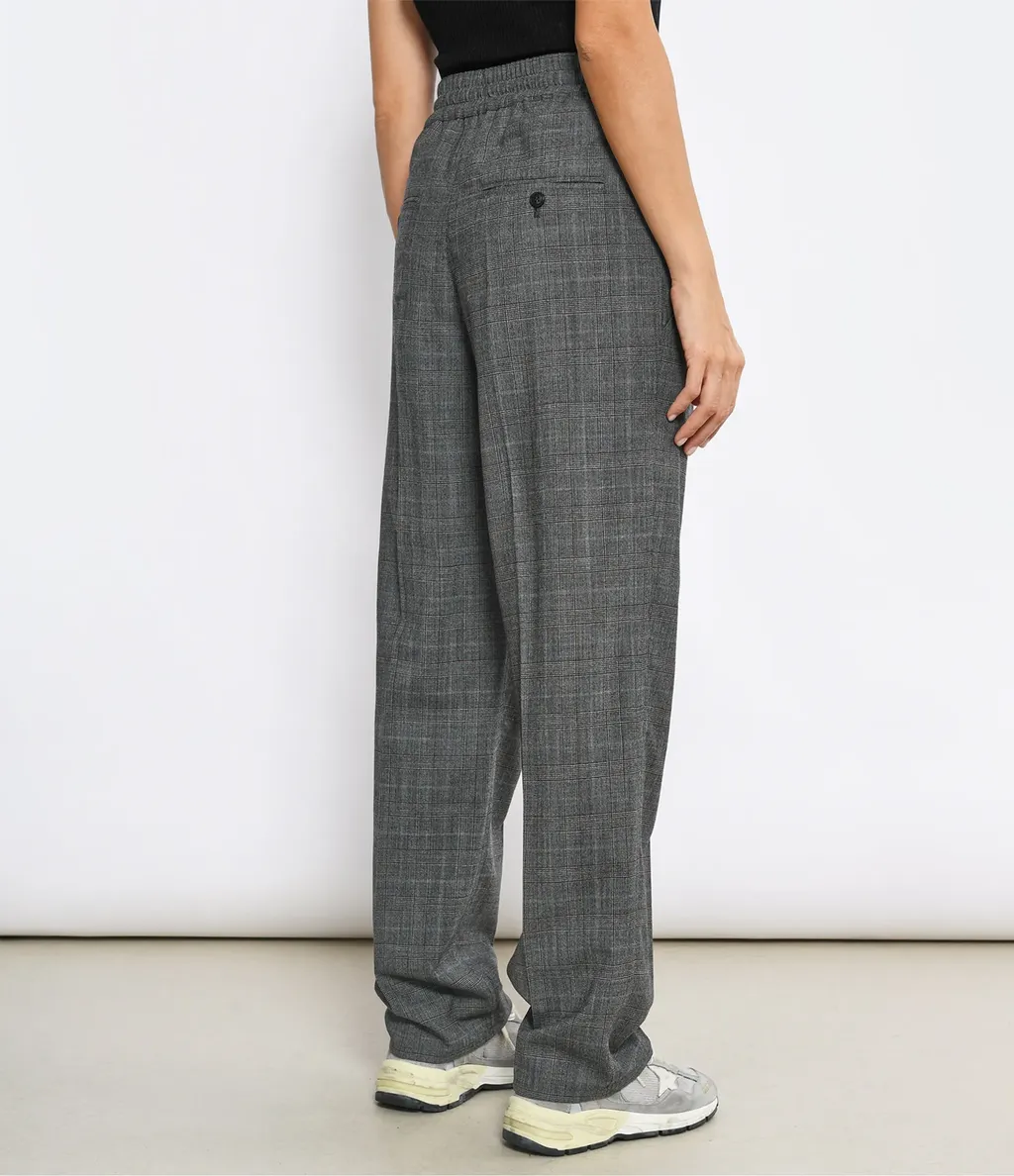 Priska High-Waist Plaid Trousers