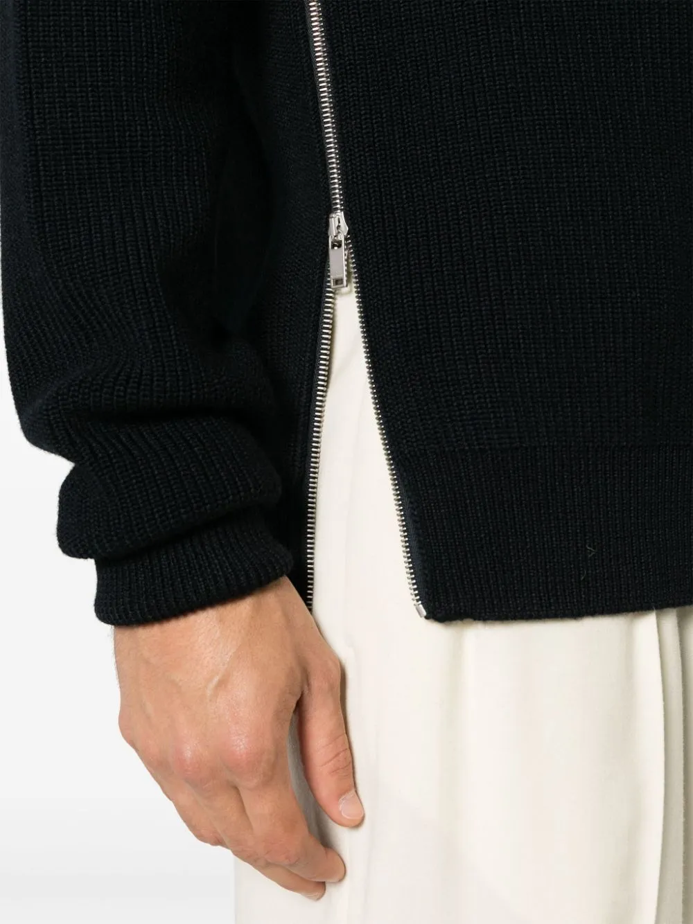 Side Zip Detail Wool Jumper