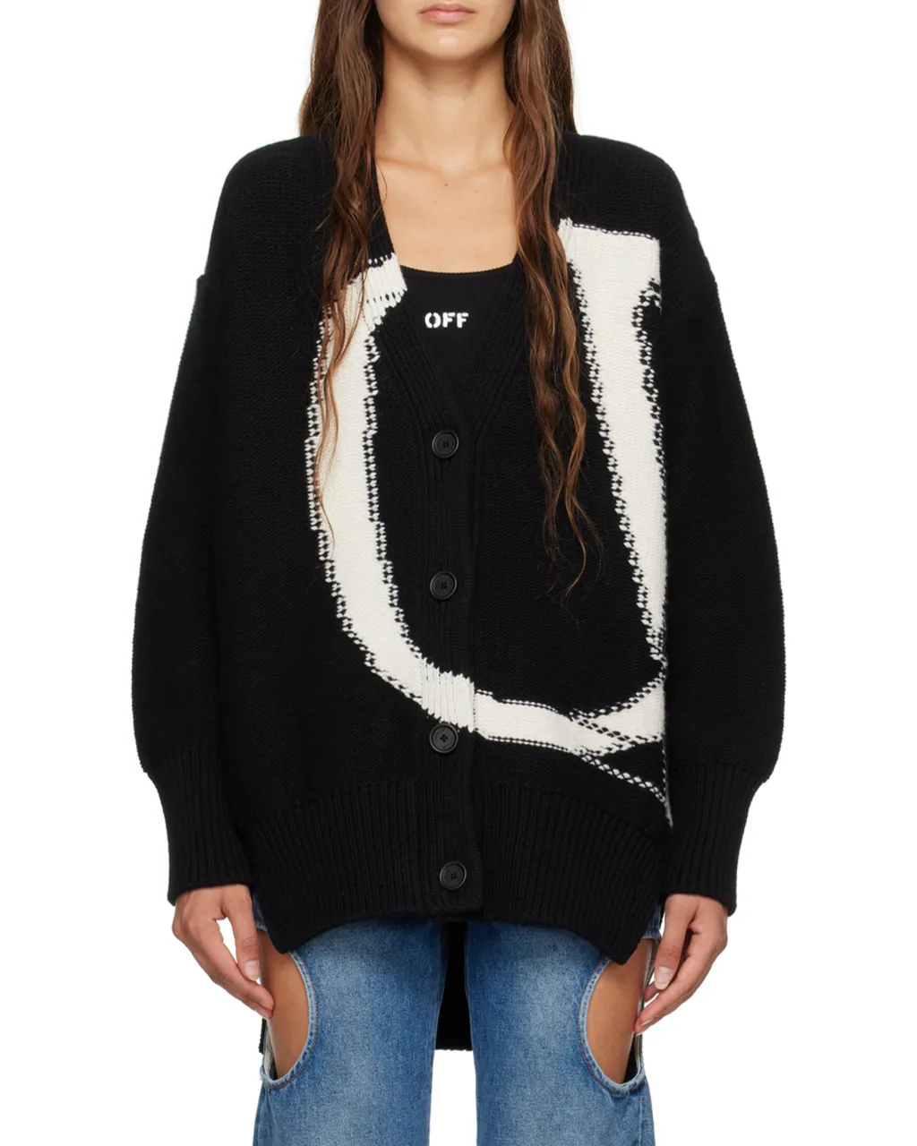 Logo-Intarsia Wool Cardigan