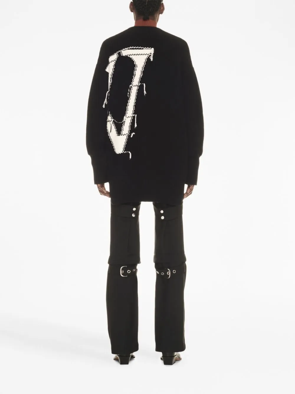 Logo-Intarsia Wool Cardigan