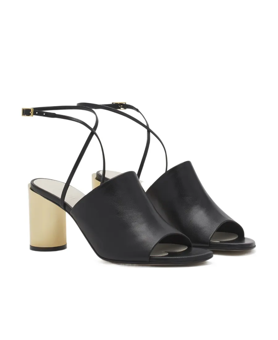 Lanvin Metallic-Heel Ankle Strapped Sandals