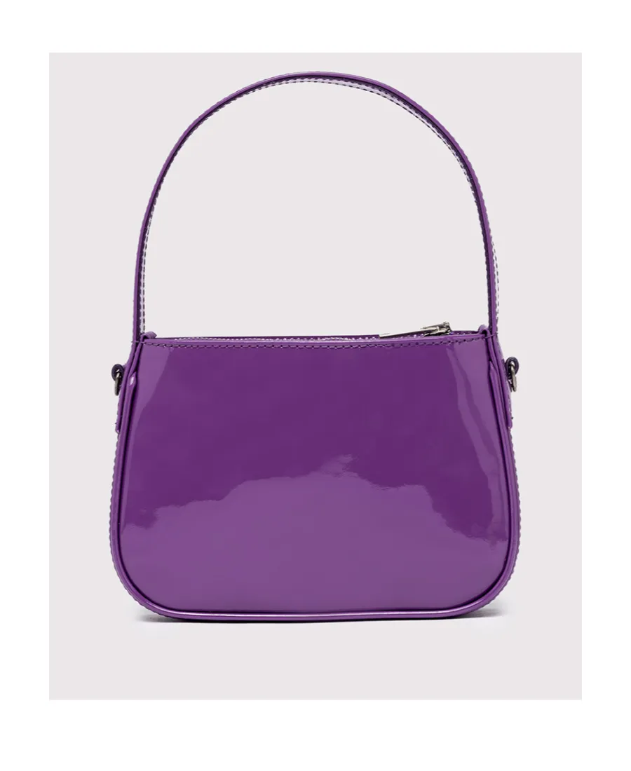 Patent-Finish Rhinestone Tote Bag