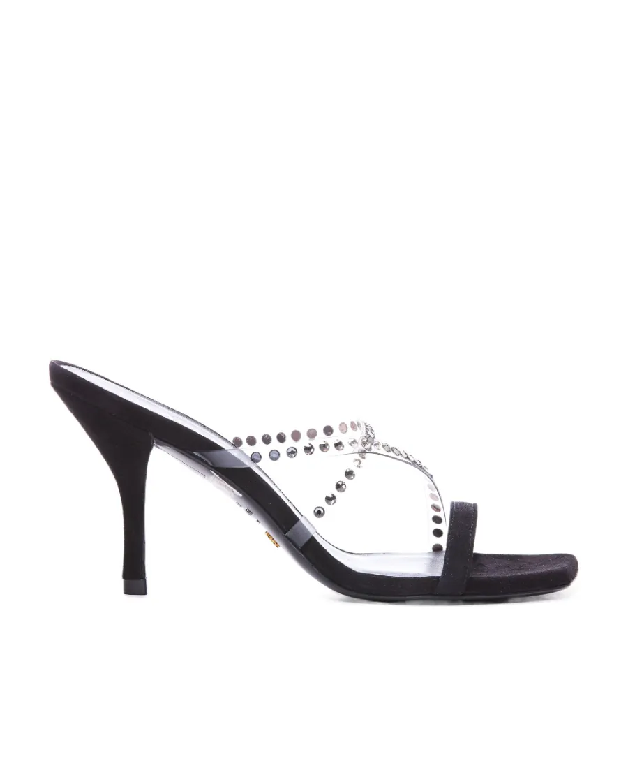Stuart Weitzman Embellished Slip-On Sandals