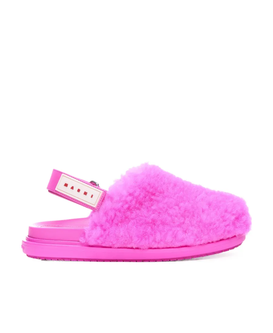 Marni Logo Patch Slingback Sandals
