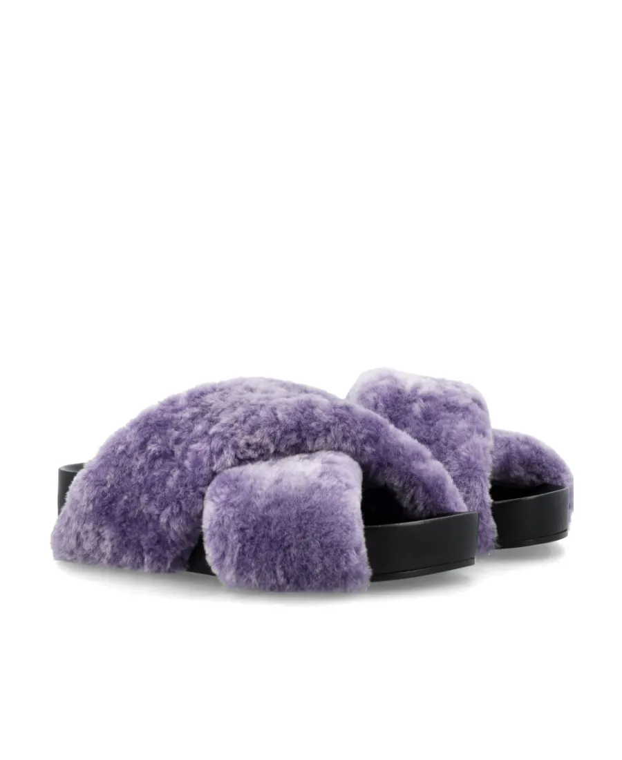 Jil Sander Shearling Open-Toe Sandals