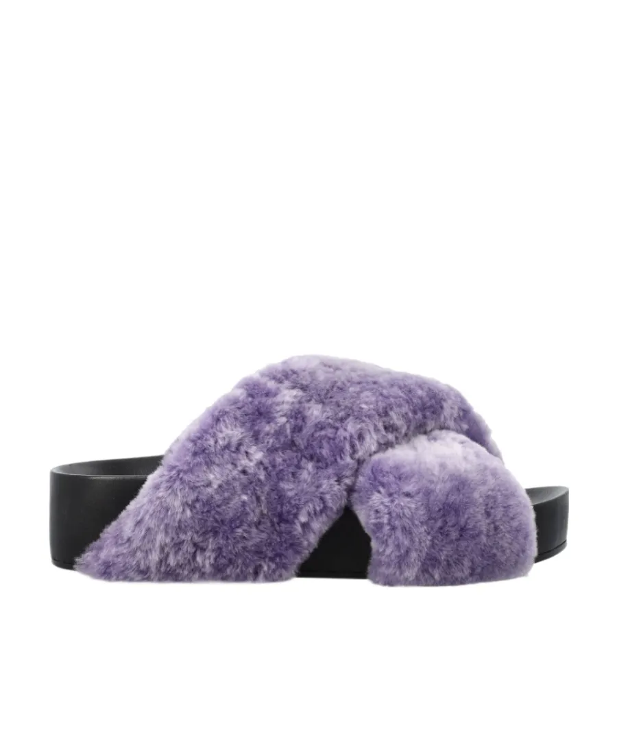 Jil Sander Shearling Open-Toe Sandals