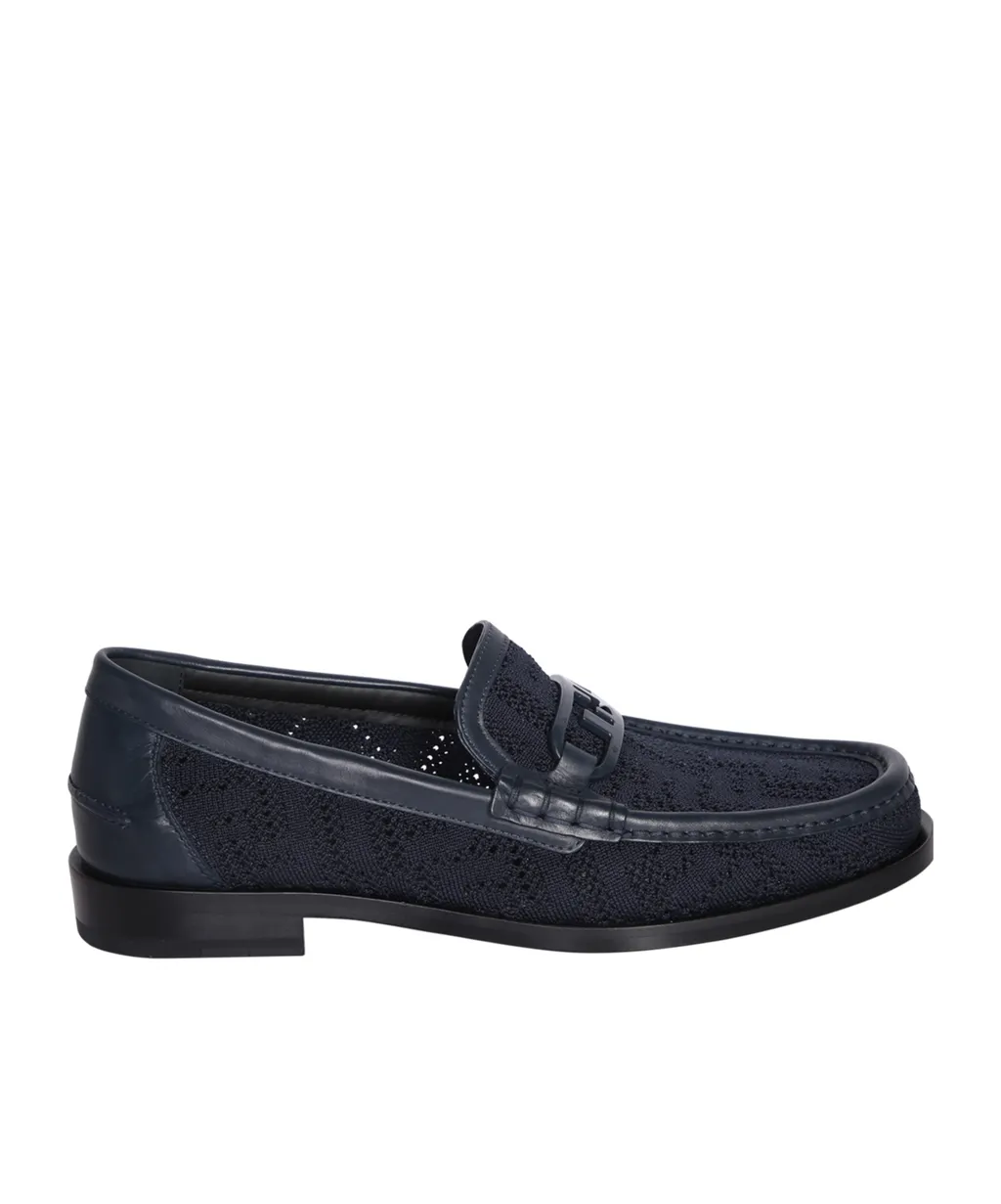 Blue Knit Loafers