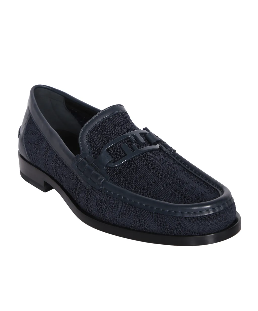 Blue Knit Loafers
