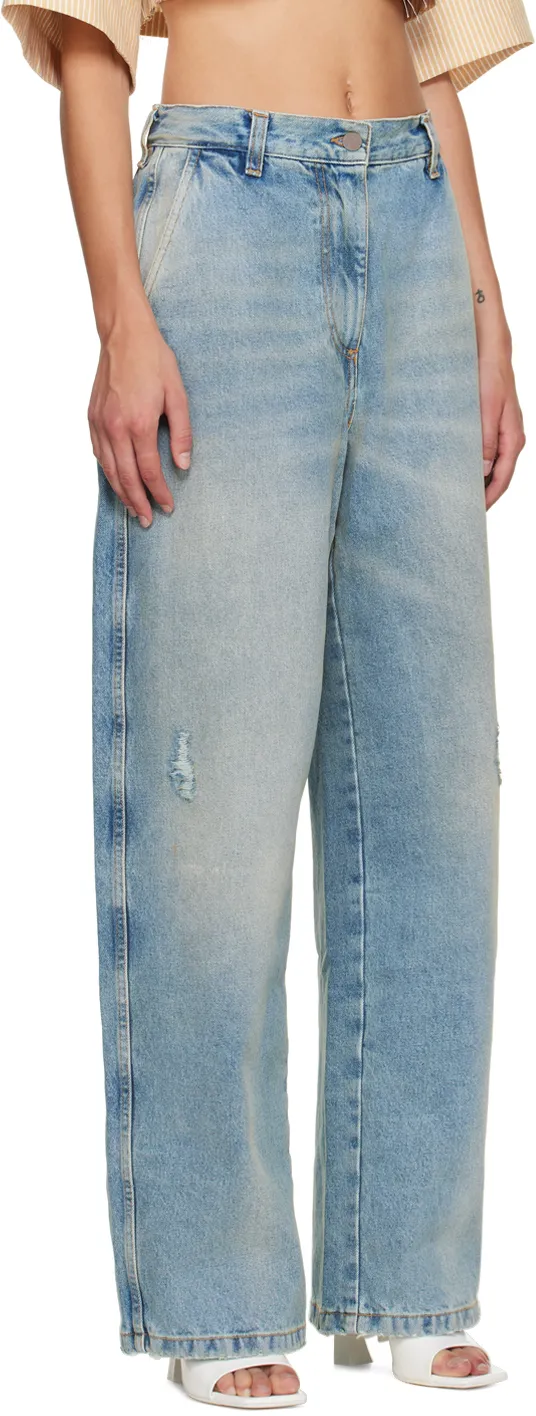 Palm Angels Paris Low-Rise Wide-Leg Jeans