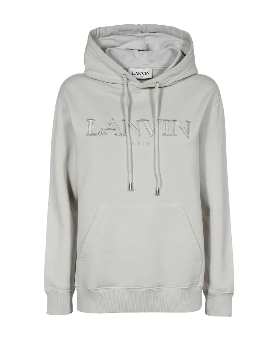 Lanvin Logo Embroidered Drawstring Hoodie