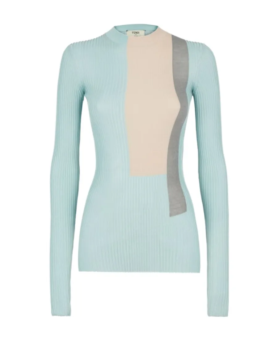 Fendi Color Blocked Knitted Top