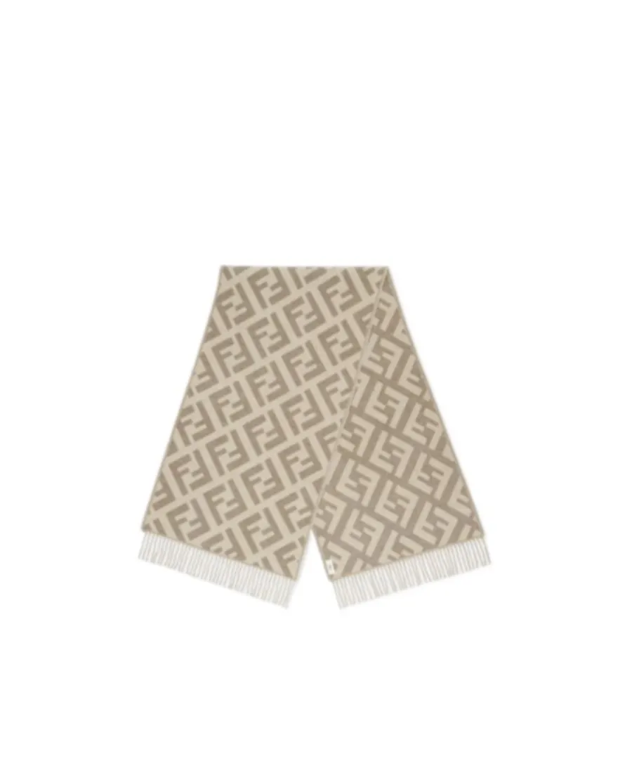 Fendi Ff Motif Fringed Scarf