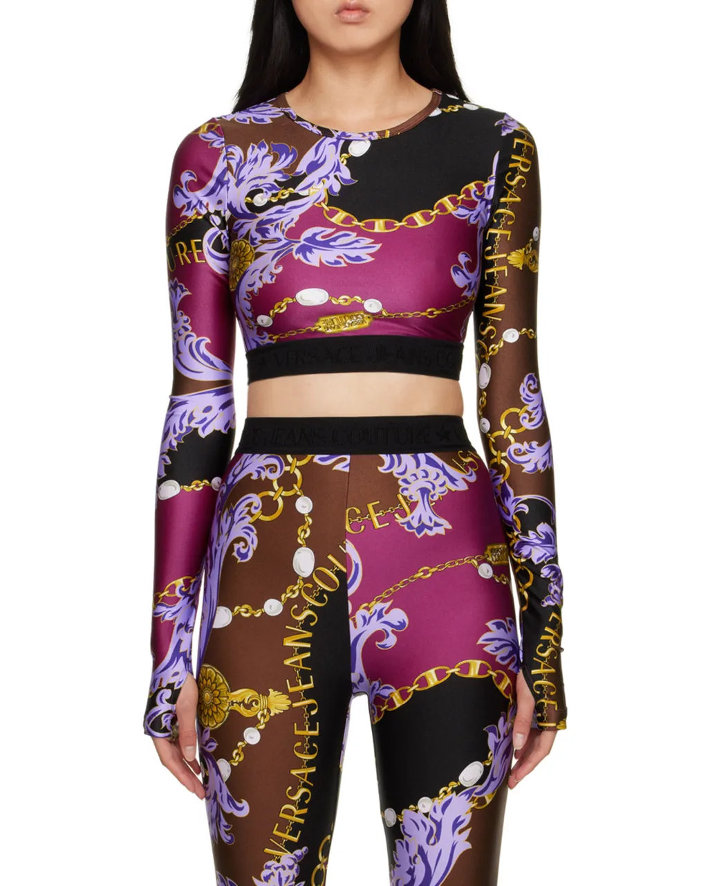 Versace Jeans Couture Printed Cropped Top