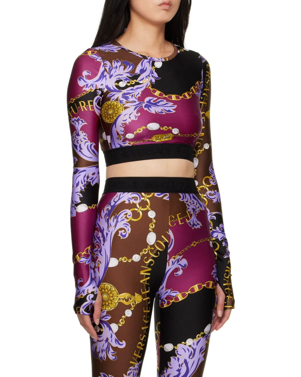Versace Jeans Couture Printed Cropped Top