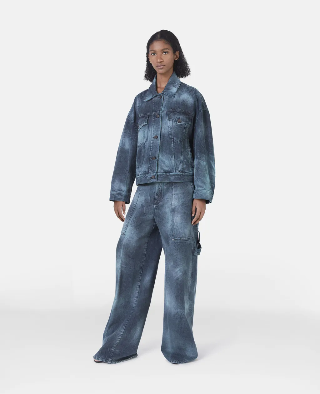Stella Mccartney Mid-Rise Tie-Dyed Wide-Leg Jeans