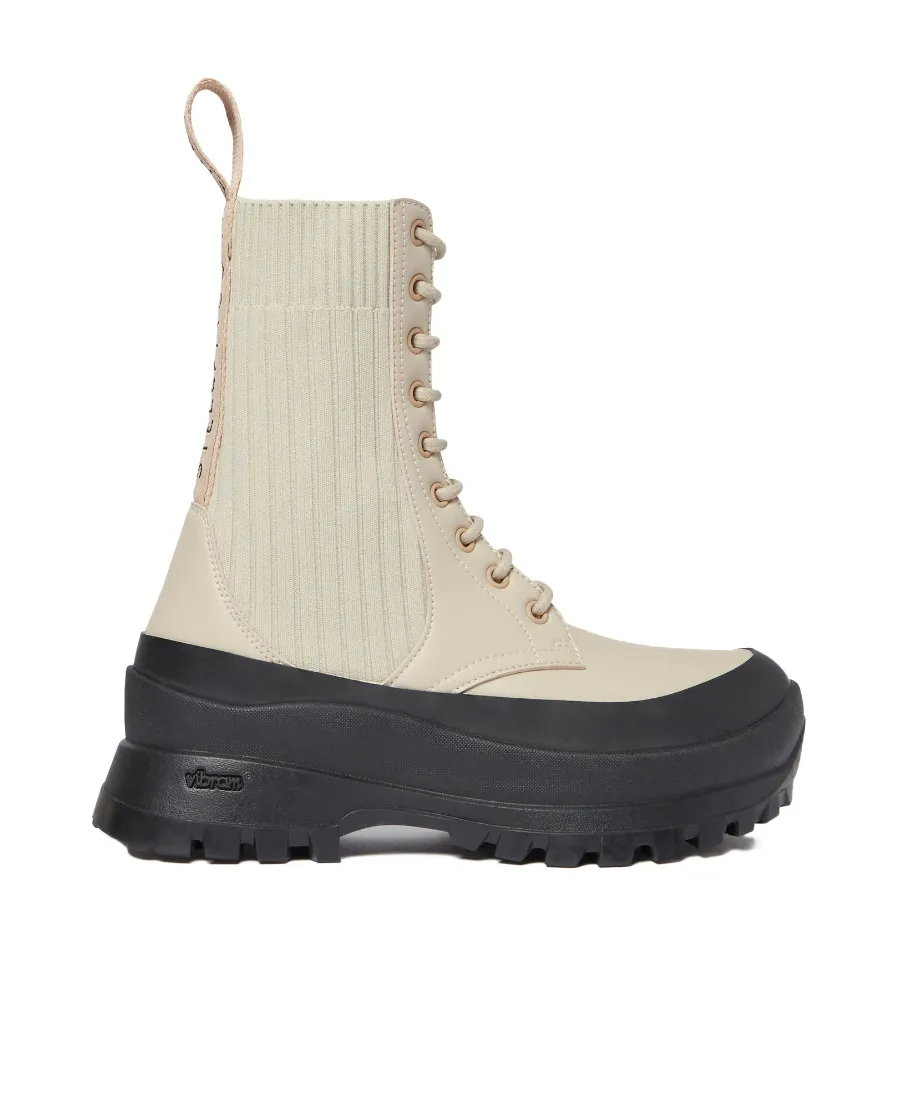 Stella Mccartney Chelsea Knit Lace-Up Trace Boots