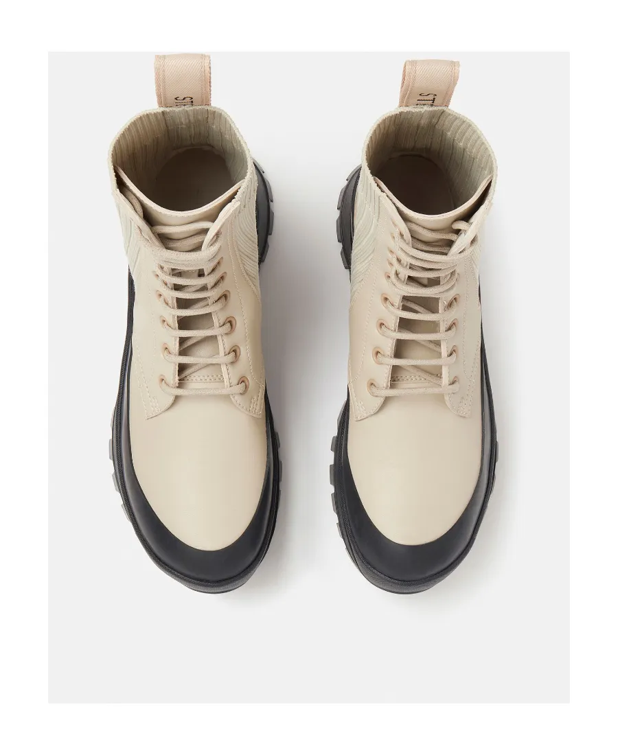 Stella Mccartney Chelsea Knit Lace-Up Trace Boots