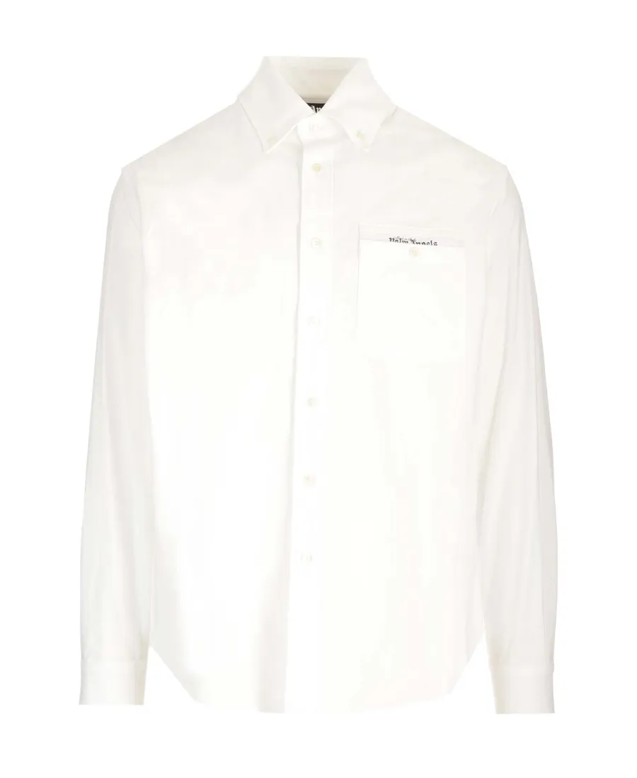 Palm Angels Logo Printed Long-Sleeved Shirt