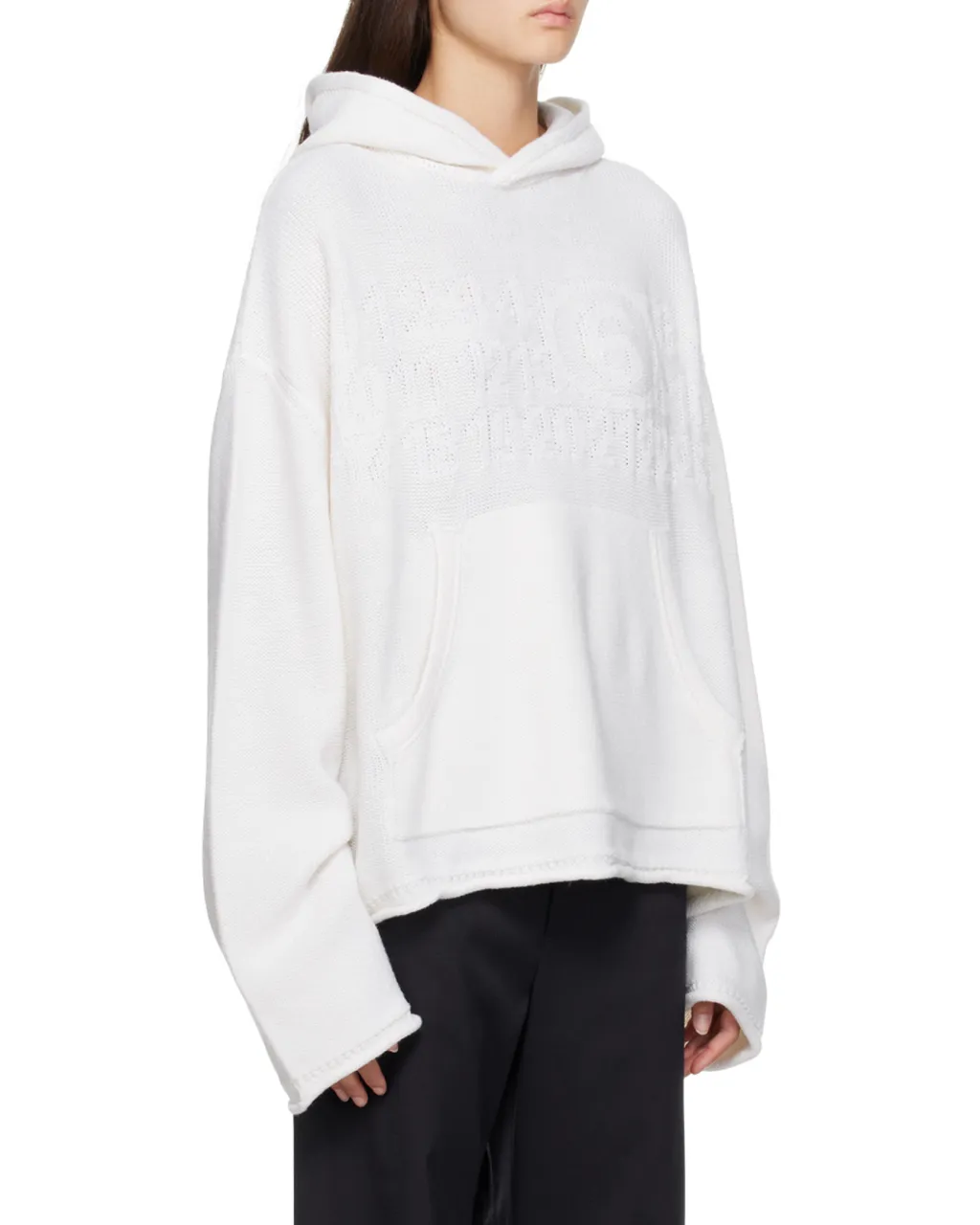 Mm6 Maison Margiela Logo Detailed Textured Hoodie