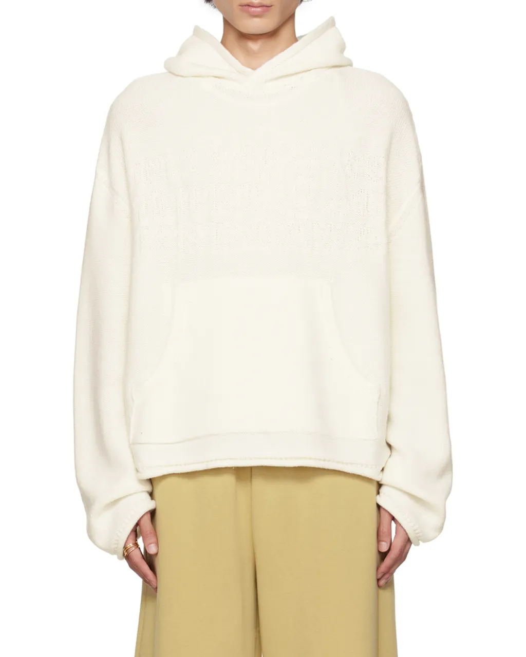 Mm6 Maison Margiela Logo Detailed Textured Hoodie