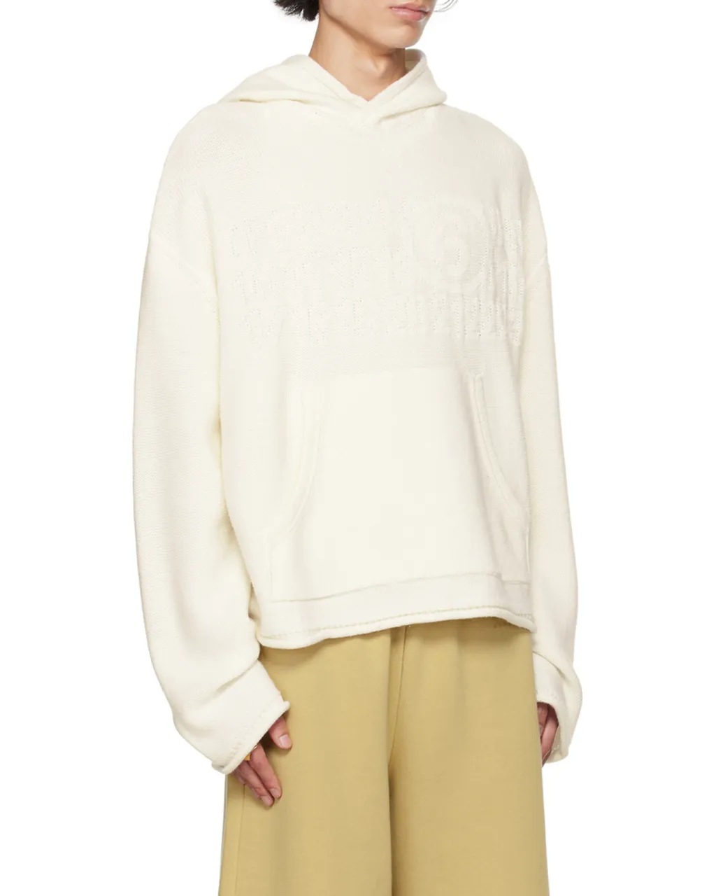 Mm6 Maison Margiela Logo Detailed Textured Hoodie