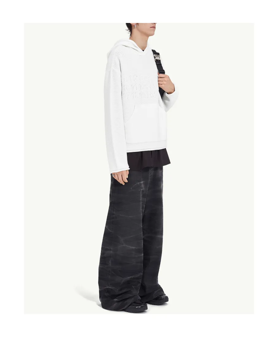 Mm6 Maison Margiela Logo Detailed Textured Hoodie