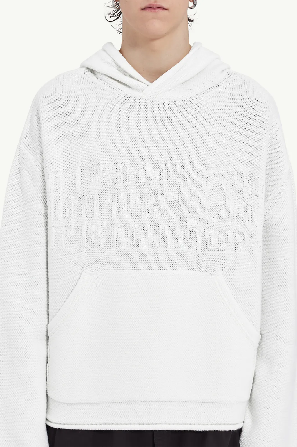 Mm6 Maison Margiela Logo Detailed Textured Hoodie