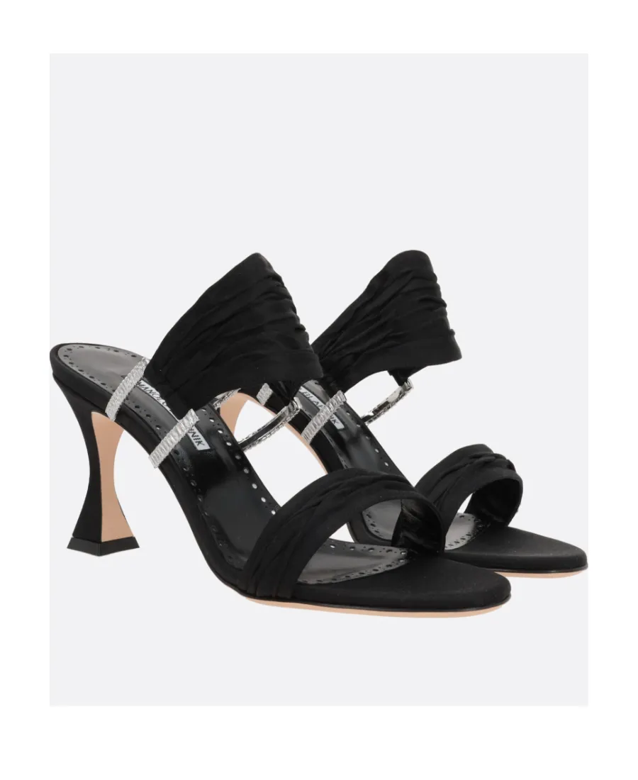 Manolo Blahnik Chinap Embellished Satin Sandals