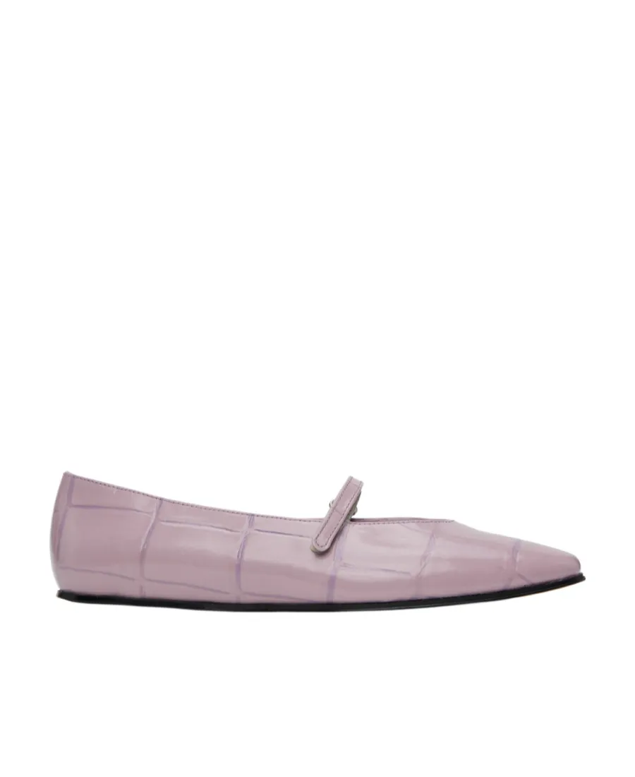 Crocodile Embossed Ballet Shoes